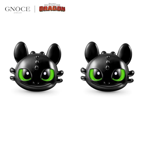 Gnoce HYYTD How To Train Your Dragon Cool Toothless Black Dragon Stud Earrings for Her, S925 Sterling Silver Stud Earrings for Women Wife, Valentine‘s Day, Mother’s Day Jewelry3