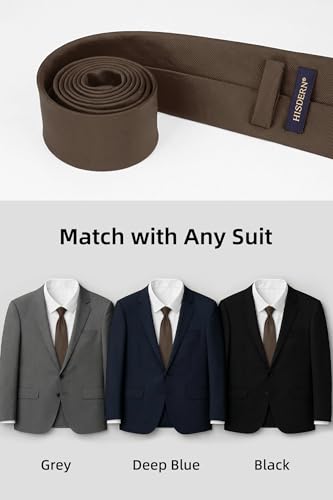 Image of HISDERN Mens Ties Solid Color Ties for Men Formal Necktie with Pocket Square Set Satin Silk Neck Tie Handkerchiefs Set