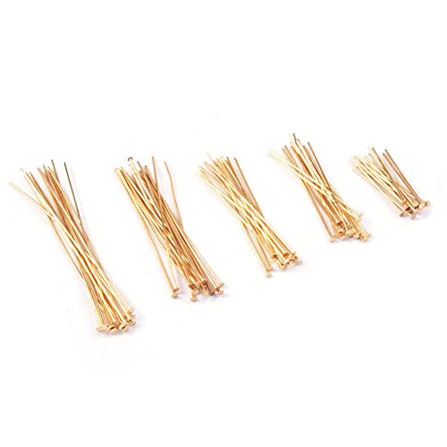 UR URLIFEHALL 100 pasadores de cabeza plana de acero inoxidable 304 pines de cabeza de metal para hacer joyas DIY Hallazgos Cover