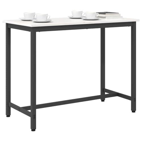 Table blanche en bois et acier stable réglable hauteur 100x50x77 cm - 4