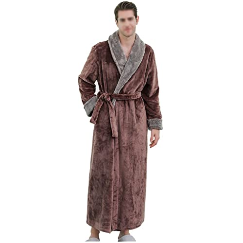 Pijamas largos y gruesos de franela para hombre LMMSHA con abrigo térmico