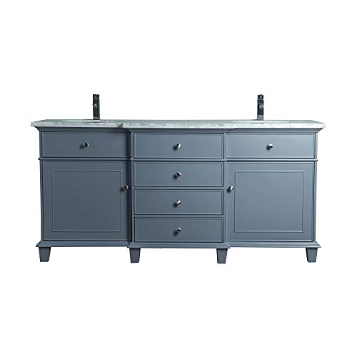 Stufurhome Cadence Grey 72 inch Double Sink Bathroom Vanity