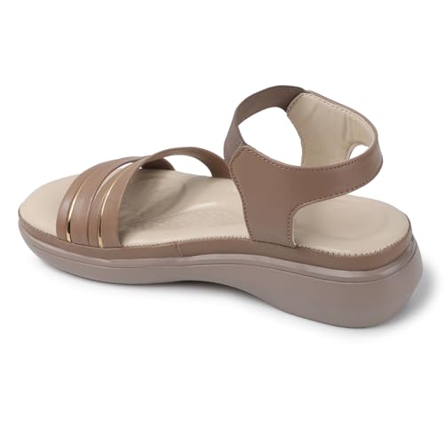 Image of Ladies Hub Stylish Women's Wedge Sandals Platform Heels with Extra Soft Cushioned Footbed, Ankle Strap & Open Toe Style