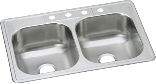 Elkay DSE233221 Dayton Equal Double Bowl Drop-in Stainless Steel Sink