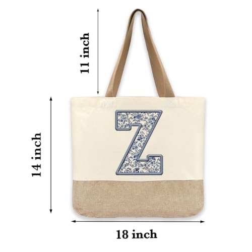 Bolso Tote de Lona Inicial Monograma Personalizado Mujer miniatura 5
