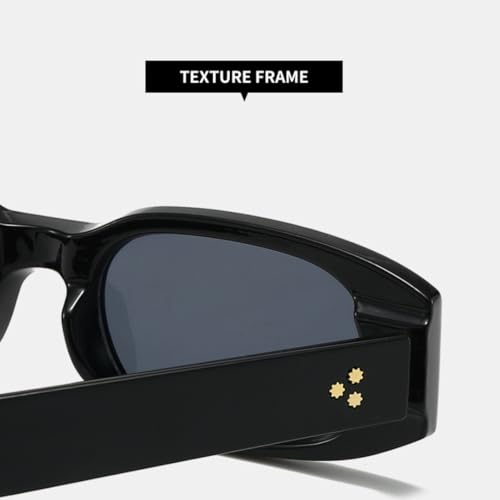 Lunettes de soleil de luxe à monture rétro et rivets raffinés
