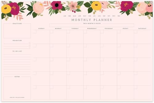 Image of Bliss Collections Monthly Planning Pad To Do List Notebook - Undated