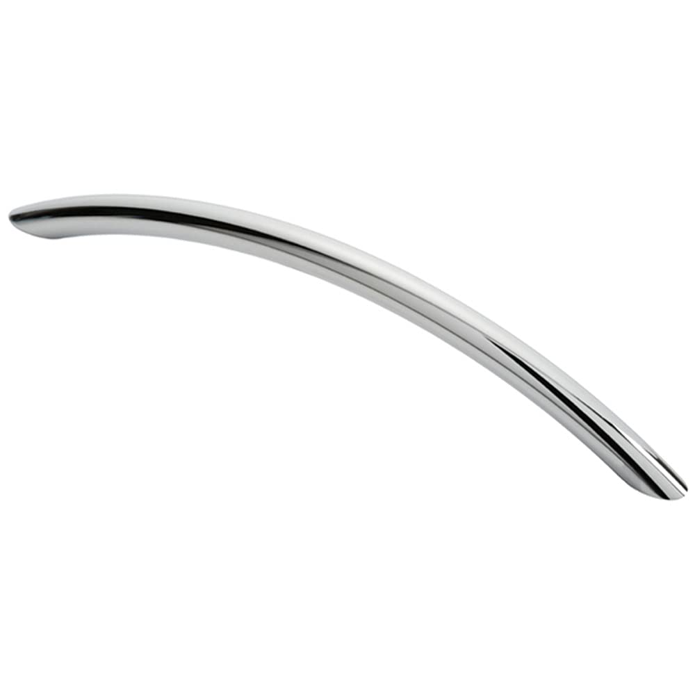 Loops Polished Chrome Curved Bow Cabinet Pull Handle - 190 X 10Mm - 160Mm Fixing Centres - Chrome | Cabinet Pull Handle - Wardrobe Cupboard Door Handle - Suitable For Lightweight Internal Doors