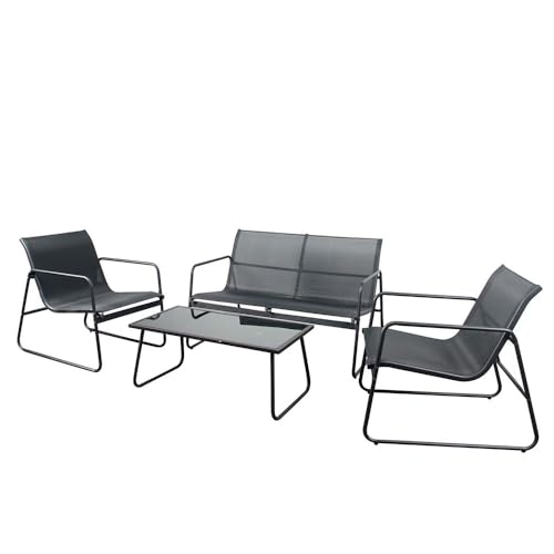 Recopilación de Muebles de Jardin Walmart los mejores 5. 46 Ilios Innova | Juego de Sala de Jardín 4 Piezas Negro para Exterior