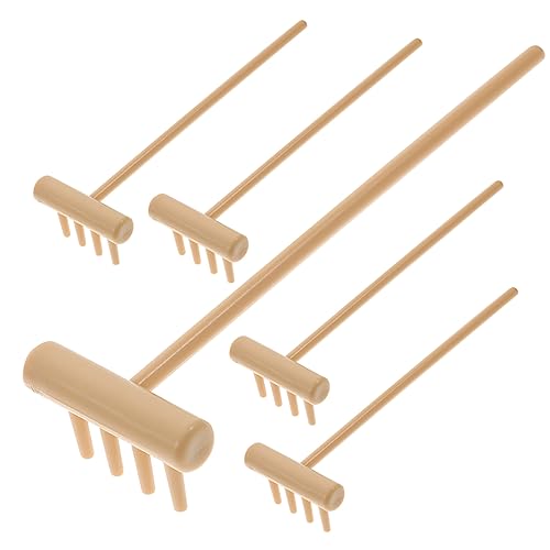 LIFKOME 6 Piezas rastrillo de Arena para Caja de Arena en Miniatura Mini rastrillo Room Decor Funny Present pequeños rastrillos de Escritorio rastrillos de Mesa de Arena el plastico Yellow