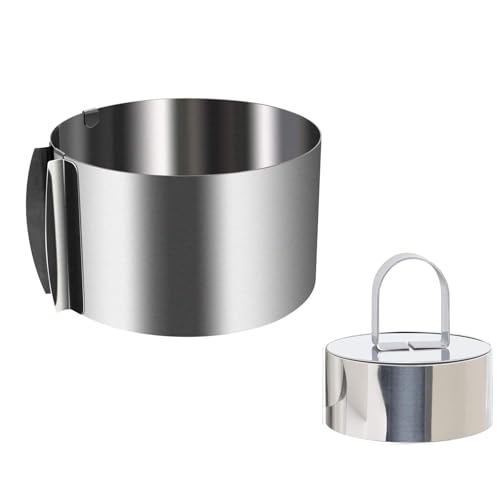 HISECOO Cake Mold-Cake Ring-Adjustable Round Stainless Steel 6 to 12