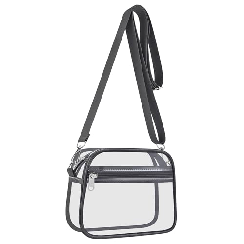 Image of Clear Bag for Stadium Events Clear Sports Fan Handbags Purses with Adjustbale Strap for Concerts Festivals Game Day