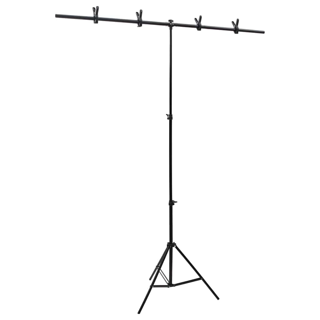 Stojak w kształcie litery T do studia fotograficznego 151 x 60 cm, regulacja wysokości 70-200 cm, profesjonalny statyw z torbą do przenoszenia i klipsami do nagrywania wideo