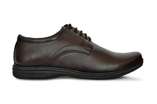 Image of Men's Faux Leather Formal Shoes | Stylish Lace-Up Office Wear Shoes for Men | Comfortable Lightweight Business Footwear | Synthetic Leather Dress Shoe for Parties & Daily Use