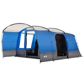 Trail Shilstone 5 Man Tent, Large Family Camping Tunnel Tent, 5000mm Waterproof, Dark Zone Bedroom, Living Area, Standing Height, Front Awning, Cable Access, Bag (L515cm x W330cm x H200cm)