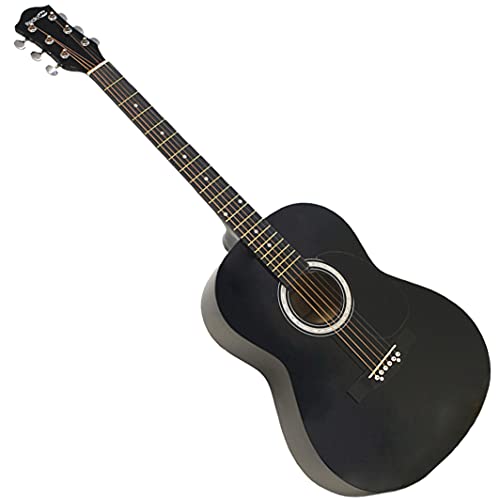 Image of RockJam Acoustic Guitar Superkit Includes Stand, Gig Bag, Tuner, Picks, Plectrum Holder, Spare Strings & Online Lessons 6 String Pack, Right, Black, Full (RJW-101-BK-PK)