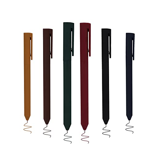 LUTER 6pcs Fine Point 0.5mm Gel Pens, Multicolored Quick Dry Ink Gel Ballpoint Pen Rotation Retractable Pen Smooth Writing for School Office Supplies,6 Colored (Retro)