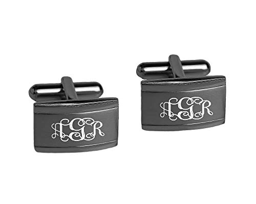Mancuernillas Gunmetal personalizadas para hombre miniatura 4