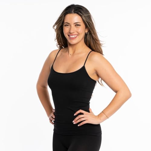 Cami Tank Top for Teens and Women Spaghetti Strap Undershirt Casual Wear Stretch One Size Fits XS to Medium3