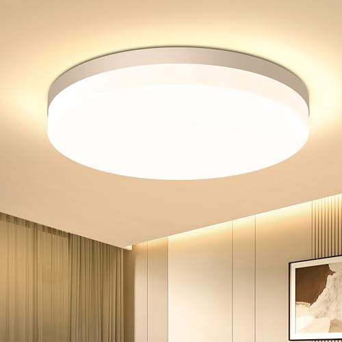 EASY EAGLE Plafonnier LED Rond 48W, 4800LM, 3000K, Luminaire Plafonniers Étanche IP44, Éclairage de Plafond Intérieur pour Salon, Chambre, Cuisine, Salle de...
