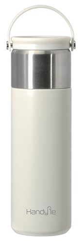 パール金属 コップ付 ボトル 500ml ハンディール ホワイト HC-575