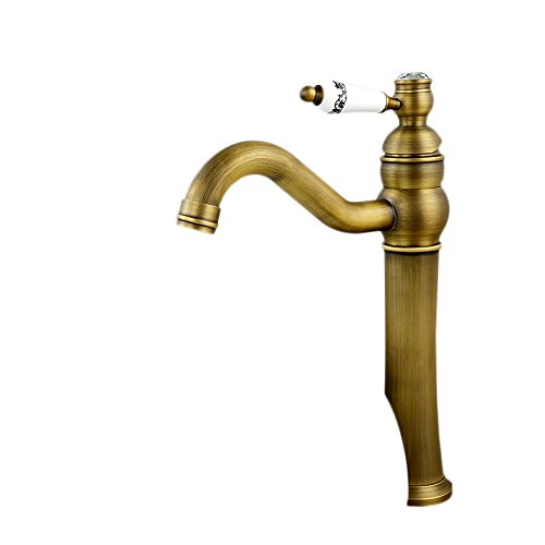 Robinet d'eau en cuivre rotatif antique pour lavabo rétro