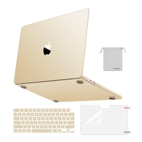 Image of MOSISO Compatible with MacBook Air 13 inch Case M5 2026 M4 M3 M2 2025-2022 A3449 A3240 A3113 A2681, 4 in 1 Kit Matte Hard Shell for MacBook Air 13.6 Case, Anti-Fingerprints&Ultra-Thin, Starlight Clear