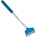 Produktbild Rückenkratzer aus Edelstahl - Farbe blau - 1 Stück - 68cm Reichweite - Hochwertiger Kratzer mit ausziehbarem Stab - Teleskop Metallrückenkratzer für Kopf und Rücken. Ideal als Geschenk