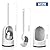 Toilet Brush, 2 Pack Toilet Brush and Holder Set with Durable Curved BristlesToilet Scrubber, Toilet Bowl Brush with Extra Long Handle,Toilet Cleaner with Caddy for Bathroom Deep Cleaning (2, White)