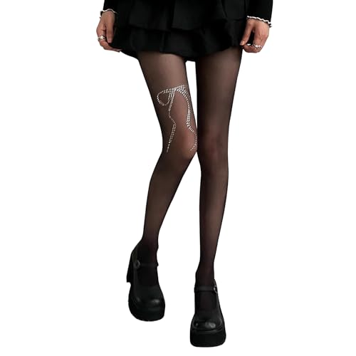 BSITSSS Collant Sensuels Nœud Papillon, Élégance Comfort Collants, Rétro Transparent Collant Femme, Collants Sexy, Fantaisie Femme Conviennent pour un...