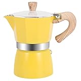 Tipo: cafetera moca Falincon Cafetera italiana de aluminio para cafetera espresso, 3 tazas, color amarillo
