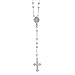Ritastephens Italian Sterling Silver 3mm Rosary Bead Virgin Mary Cross Necklace, 24
