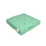 Novohogar Cojín Liso para Silla Tanto Exterior como Interior. Cintas de sujeción. Medidas: 40x40cm (Verde Agua Marina)