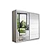 Armadio con Ante scorrevoli e Specchio, Armadio guardaroba con barra appendiabiti e ripiani - 160x61x195 cm - EVA BIS 05 Bianco