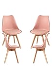 Regalos Miguel - Packs Sillas Comedor - Pack 4 Sillas Synk Basic - Rosa Avellana