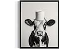Cow Bathroom Wall Art Print Poster, Animal Restroom Decor Posters Prints Home Picture Painting Artwork Gallery 9 (Cow, 8 x 10 inches, Unframed)