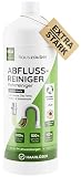 hauszauber - Abflussreiniger [EXTRA STARK] 1000 ml - Löst Speisereste, Öle, Fette & Haare - Profi Rohrreiniger für Badewanne, Waschbecken, Dusche, Siphon, Bad und Küche - Abflussfrei & Haarweg