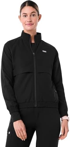 FIGS Sydney Scrub Jacket for Women — 5 Pockets, Classic Fit, Mesh Lining, 4-Way Stretch Women’s Scrub Jacket