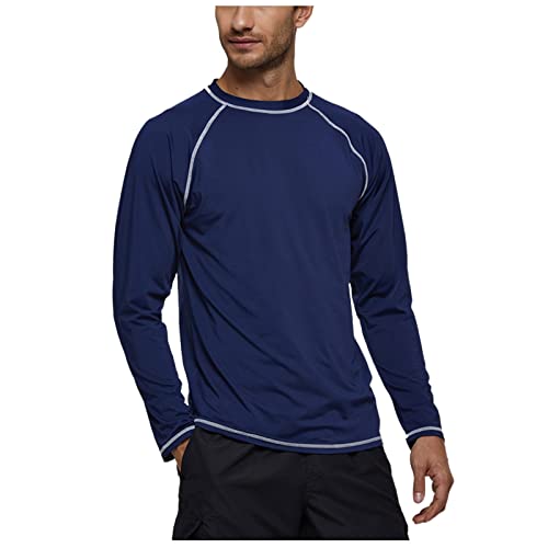 Ymosrh Men's Shirts Loose Sun Protection Clothing UPF 50+ Beach Quick Drying Surfing Swimwear Tshirts Shirts for Men