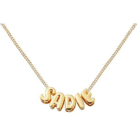 AILIN Personalized Bubble Letter Necklace Gold/Silver/Rose Gold Sterling Silver 925/Brass Custom 1-12 Bubble Initial Necklaces For Women 3d Bubble Name Pendant Necklace For Her Mother Cover