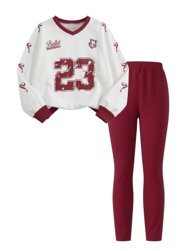Image of Girl Clothes Sweatshirt Pullover Leggings Tracksuits Outfit 2PC Girls Clothes Size 6-14