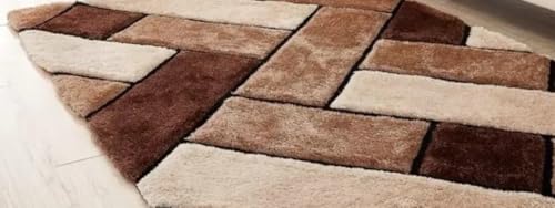 Image of Handmade Shaggy Pure Microfiber Smooth & Anti-Skid Carpets for Bedroom & Living Room, 2 inch Thicknesss Size- 6X6 Feet