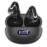 Picture of Jzones Open Ear Clip Wireless Earbuds Bluetooth 5.4, Lightweight Comfort Sports Bone Conduction Headphones Built-in Mic for Clear Audio, Stable Fit Earphones 24H Play-Black