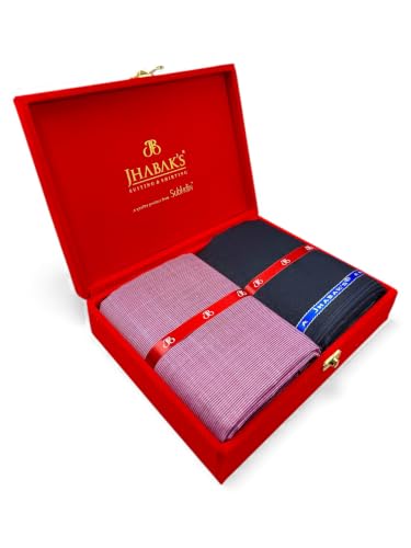Image of JHABAK'S Unstitched Cotton Blend Solid Shirt & Trouser Fabric - 2.25 m Shirt Cloth - 1.20 m Pant Piece