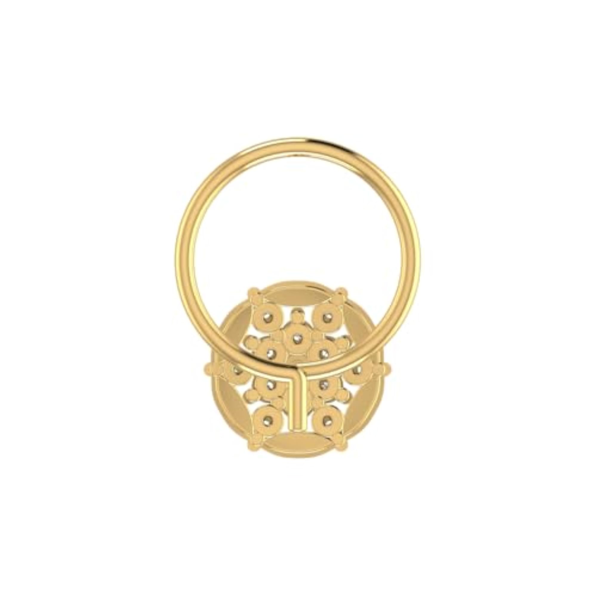 Women's 14Kt Yellow Gold Stud Nose Ring, Stylish