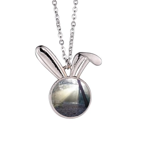 Collier lapin vert foncé le cadeau d'anniversaire idéal avec boîte écrin élégante