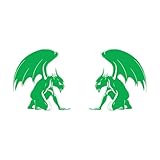 arte lineal de silueta de gárgola Pegatinas de pared 42x90.3cm Incluye kit de película de transferencia Verde