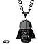 STAR WARS 3D DARTH VADER NECKLACE, Officially Licensed Darth Vader Black Plated Stainless Steel Pendant NECKLACE, 22"