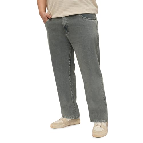 Image of Urbano Plus Men's Regular Fit Heavy Washed Denim Jeans Stretchable