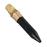 Gummi Inflator Kippventil für Helium Ballons, Messing und Gummi Luftdüse mit NPT 1/4 Gewinde, Einstellbarer Gasflussregler für Partydekorationen und Veranstaltungsplanung, Gold und Schwarz Finish